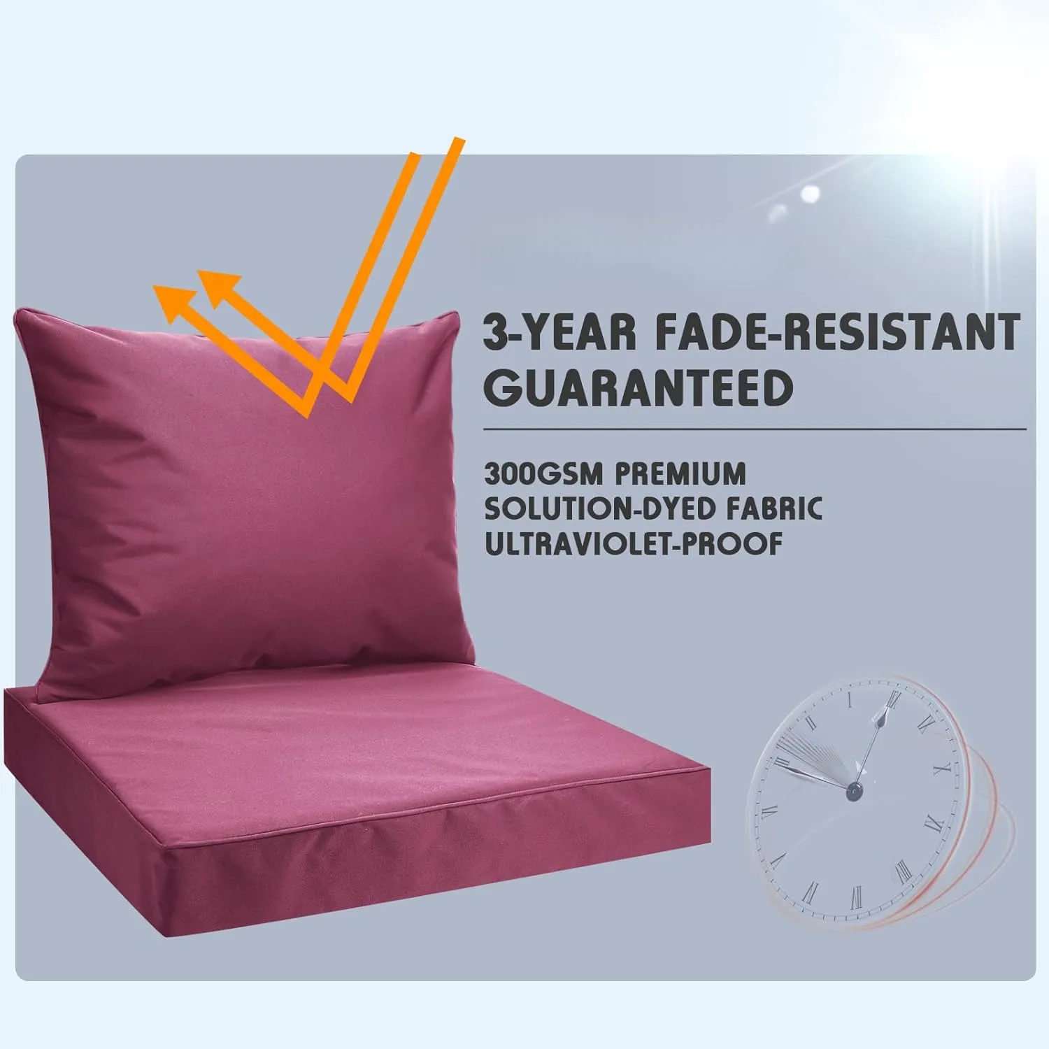 4 Set Patio Cushion Covers Replacement Water UV Resistant Outdoor Cushion Slipcovers with Zipper Chair Seat Cushion Covers for Outdoor Furniture (Spice, 24 x 20 Inch, 24 x 24 x 4 Inch)