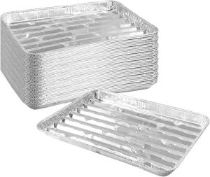 40 Pack Disposable Aluminum Broiler Pan 13 x 9 x 1 inch Aluminum Foil Grill Pans, Disposable Foil Baking Sheet Pans for Oven, Baking, BBQ, Takeout