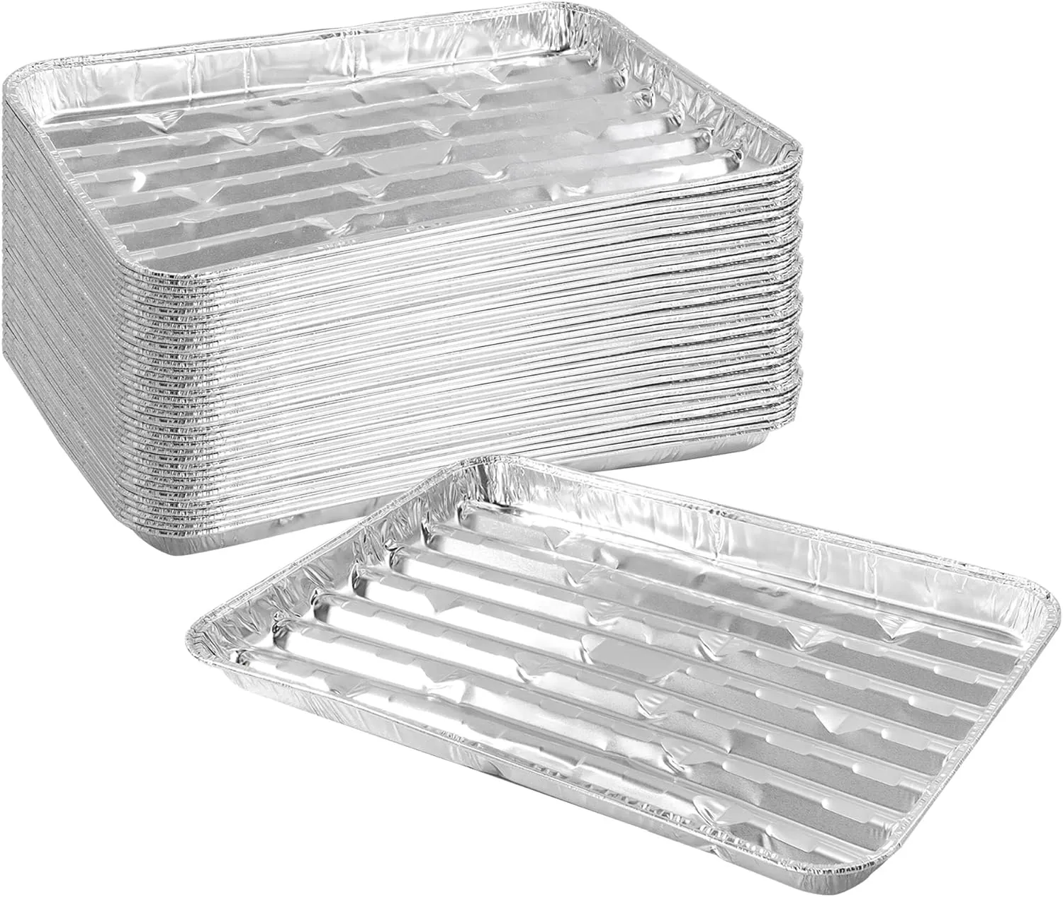 40 Pack Disposable Aluminum Broiler Pan 13 x 9 x 1 inch Aluminum Foil Grill Pans, Disposable Foil Baking Sheet Pans for Oven, Baking, BBQ, Takeout