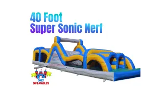 40' Super Sonic Nerf Inflatable Obstacle Course