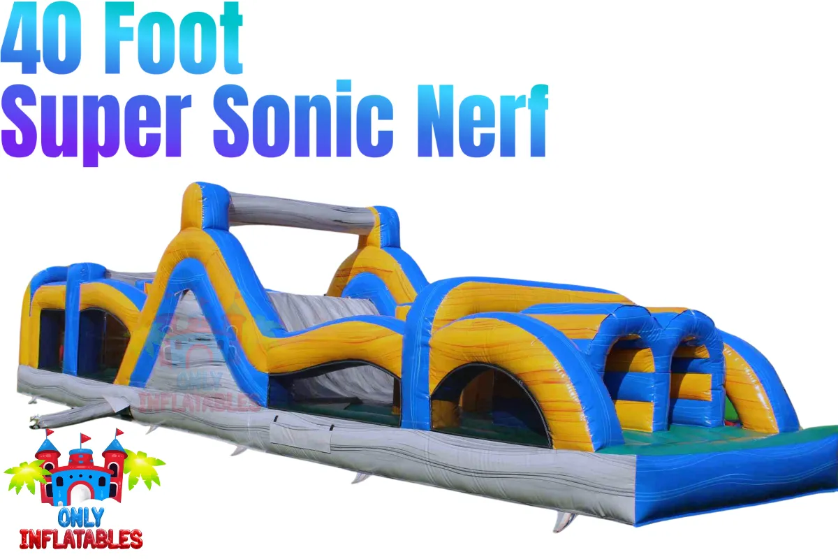 40' Super Sonic Nerf Inflatable Obstacle Course
