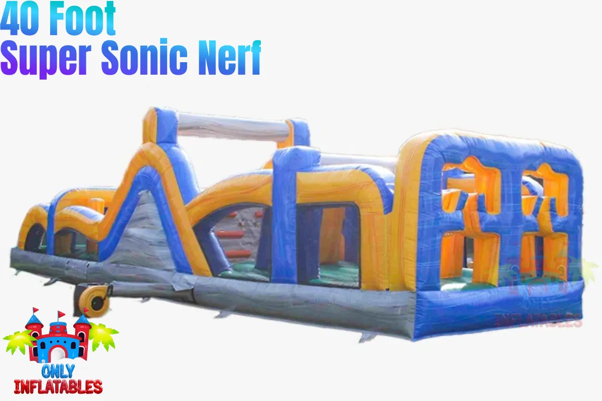 40' Super Sonic Nerf Inflatable Obstacle Course