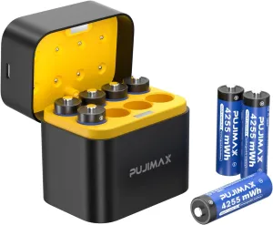 4255mWh Rechargeable AA Batteries Lithium with USB C Fast Charger 1.5V Constant Output and Double A Batteries with 2000  Cycles for Flashlights, Remote Controls, Blink doorbell Cameras,8 Pack