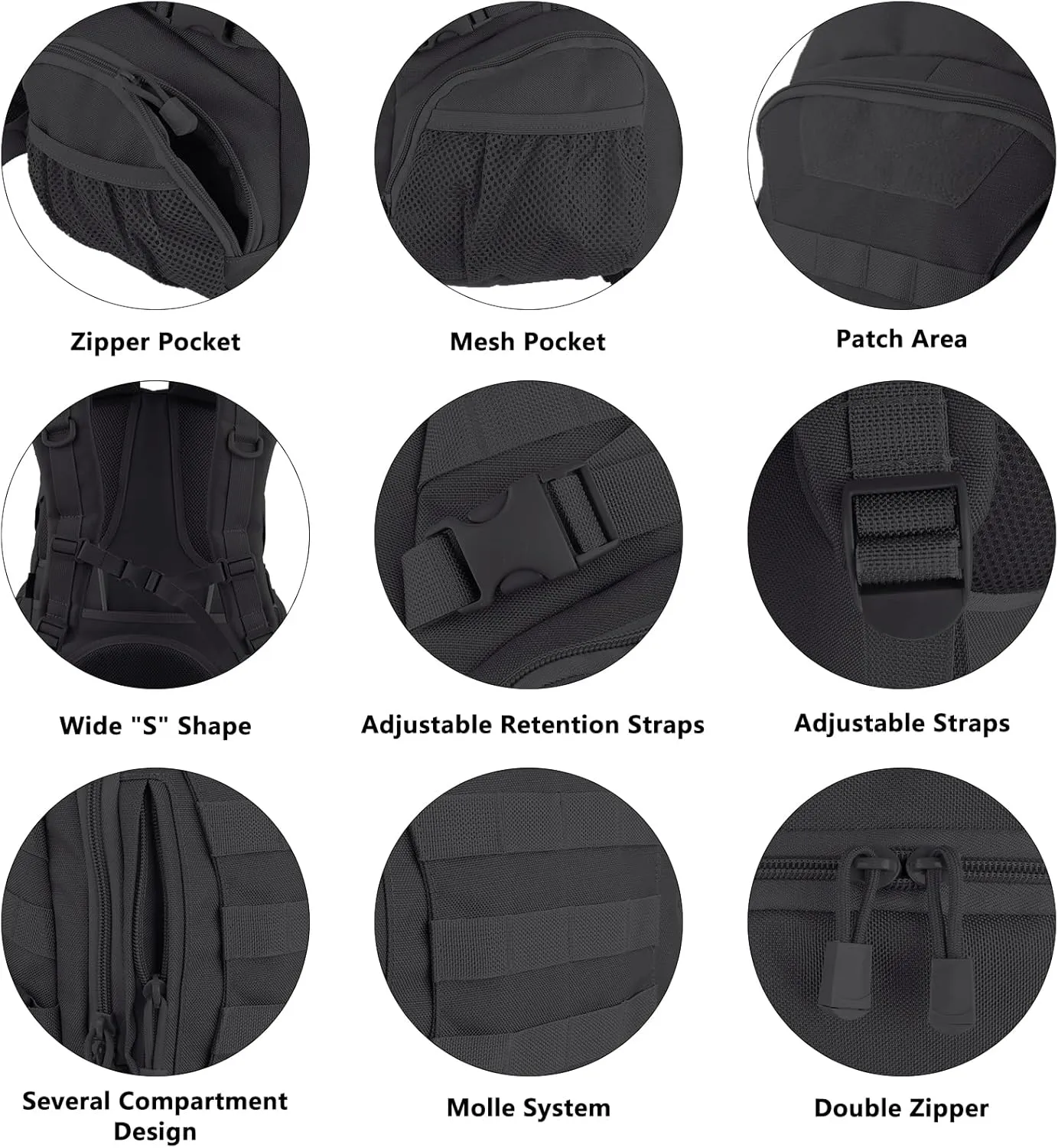 45L Tactical Military Backpack for Adults Fits 17 Inch Notebook