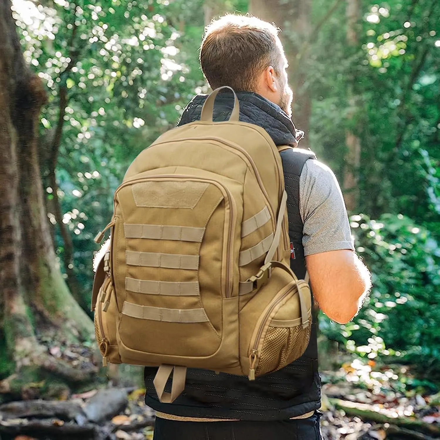 45L Tactical Military Backpack for Adults Fits 17 Inch Notebook