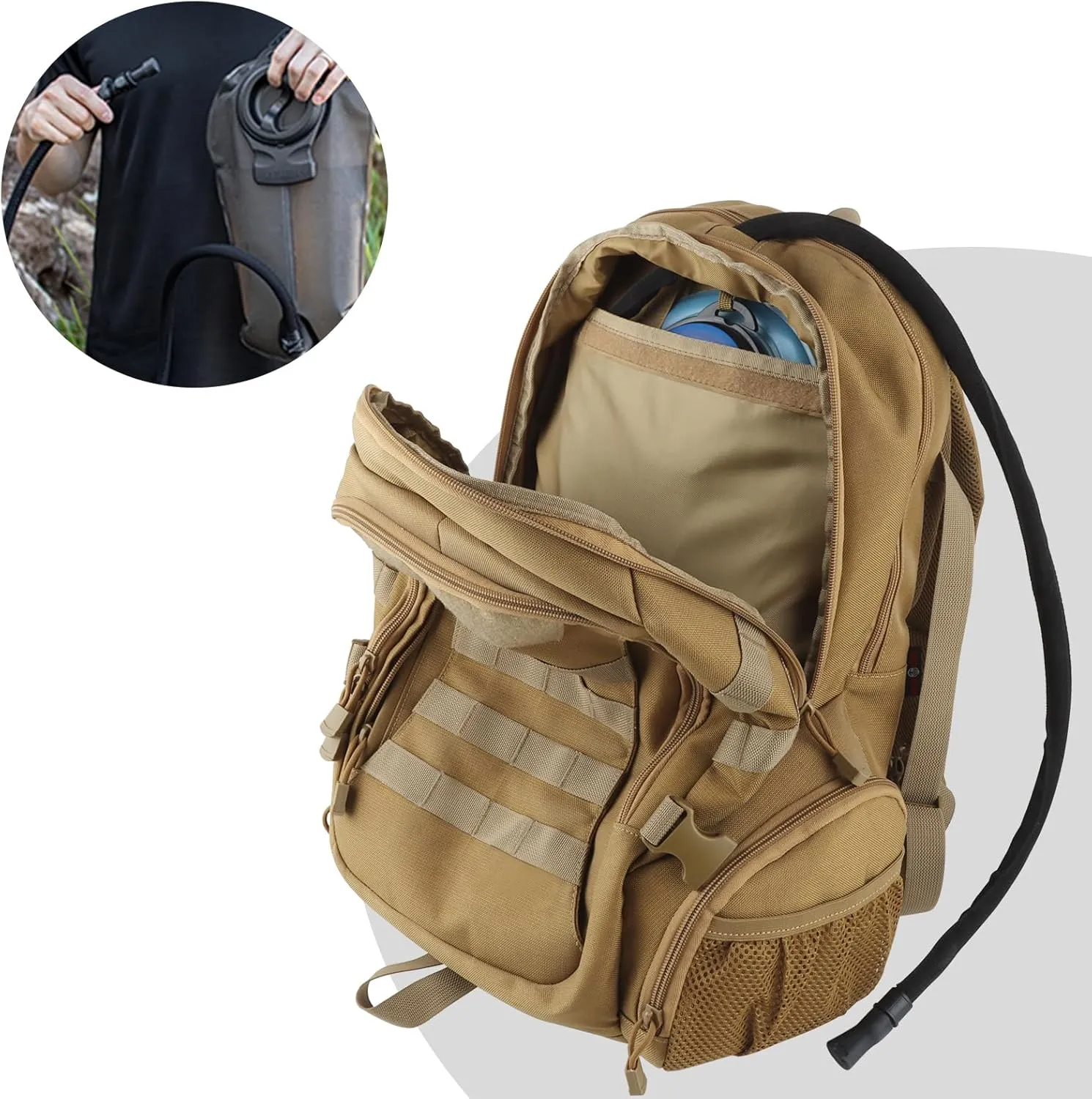 45L Tactical Military Backpack for Adults Fits 17 Inch Notebook