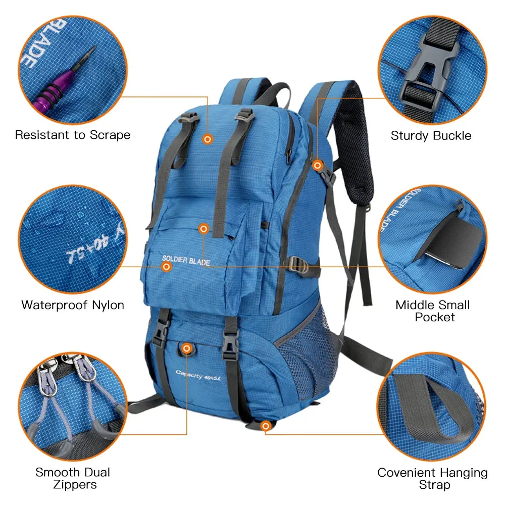 45L Waterproof Climbing Backpack Set - Military Rucksack for Outdoor Cycling, Camping, Hiking