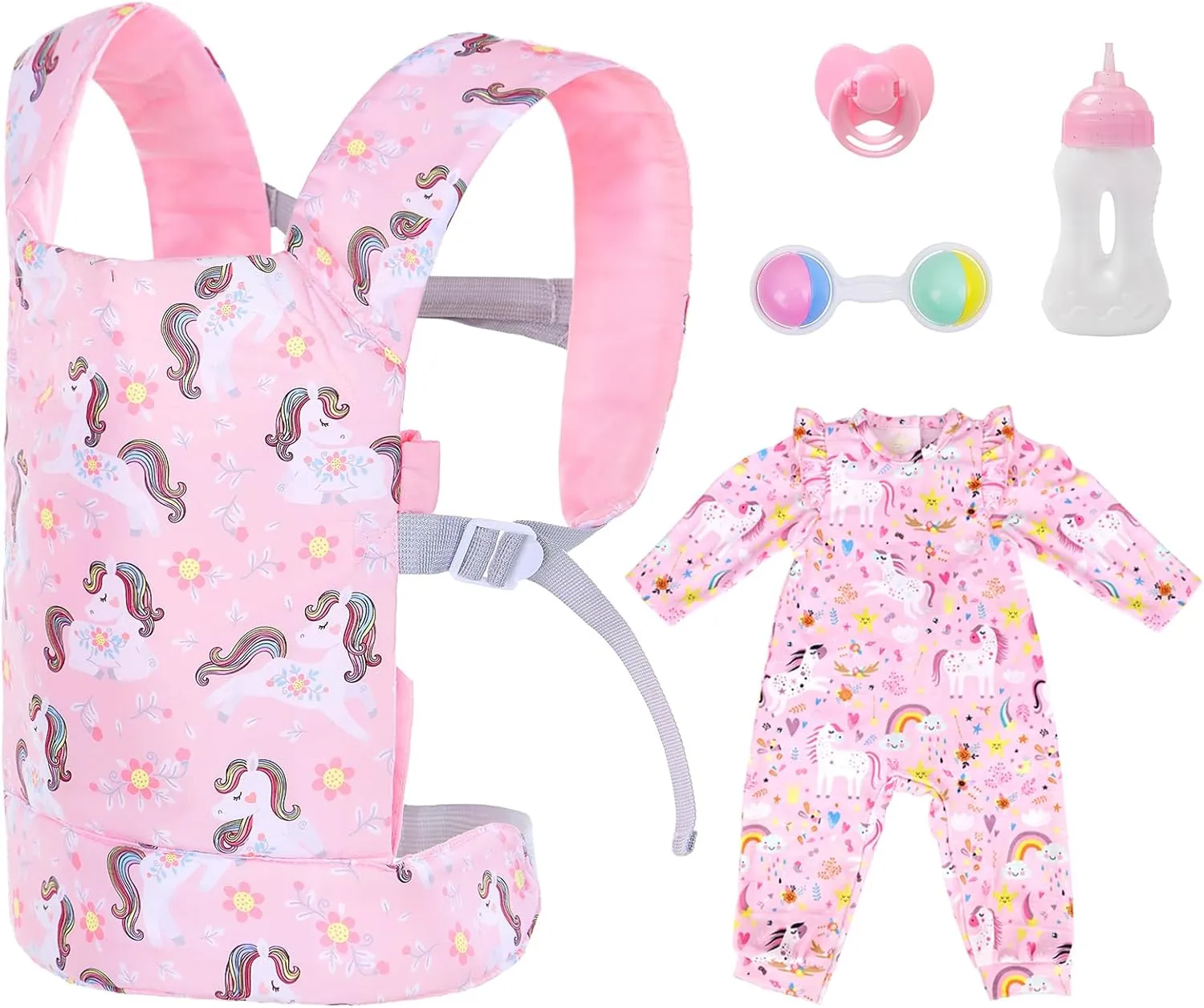 5 Pcs Doll Carrier and Accessories for 16-22 Inch Doll, Baby Doll Carrier for 17 Inch Baby Doll, Doll Stuff Carrier Backpack Set for 18 Inch Doll, HZC-BPCK-URN-5