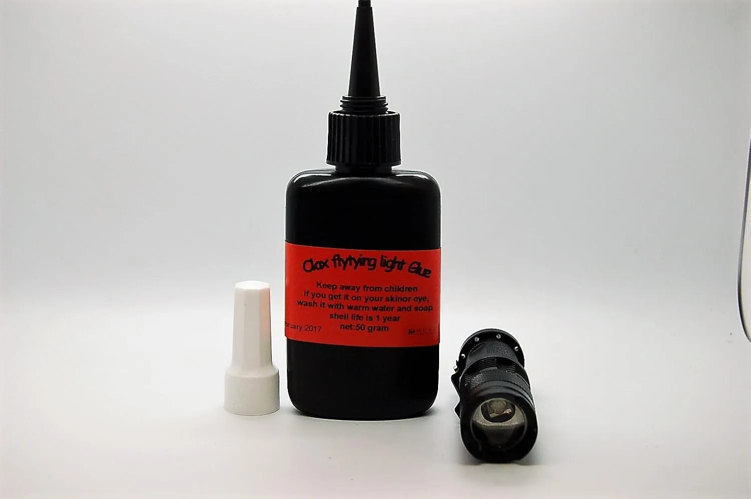 50gr Fly Tying Crystal Clear Light UV Resin, Glue   Zoomable UV Torch for Curing The Resin