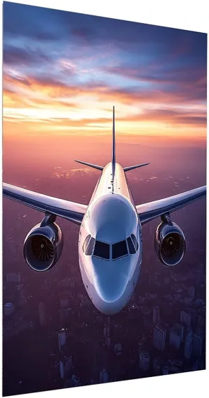 5D DIY Airplane Diamond Art Paint by numbers Kit for Adults Dusk Diamond Paitning Arts and Crafts for Adults, Square Rhinestones Cross Stitch Embroidery Kit, Home Decor Gifts 20 x 28 Inch Model-05322
