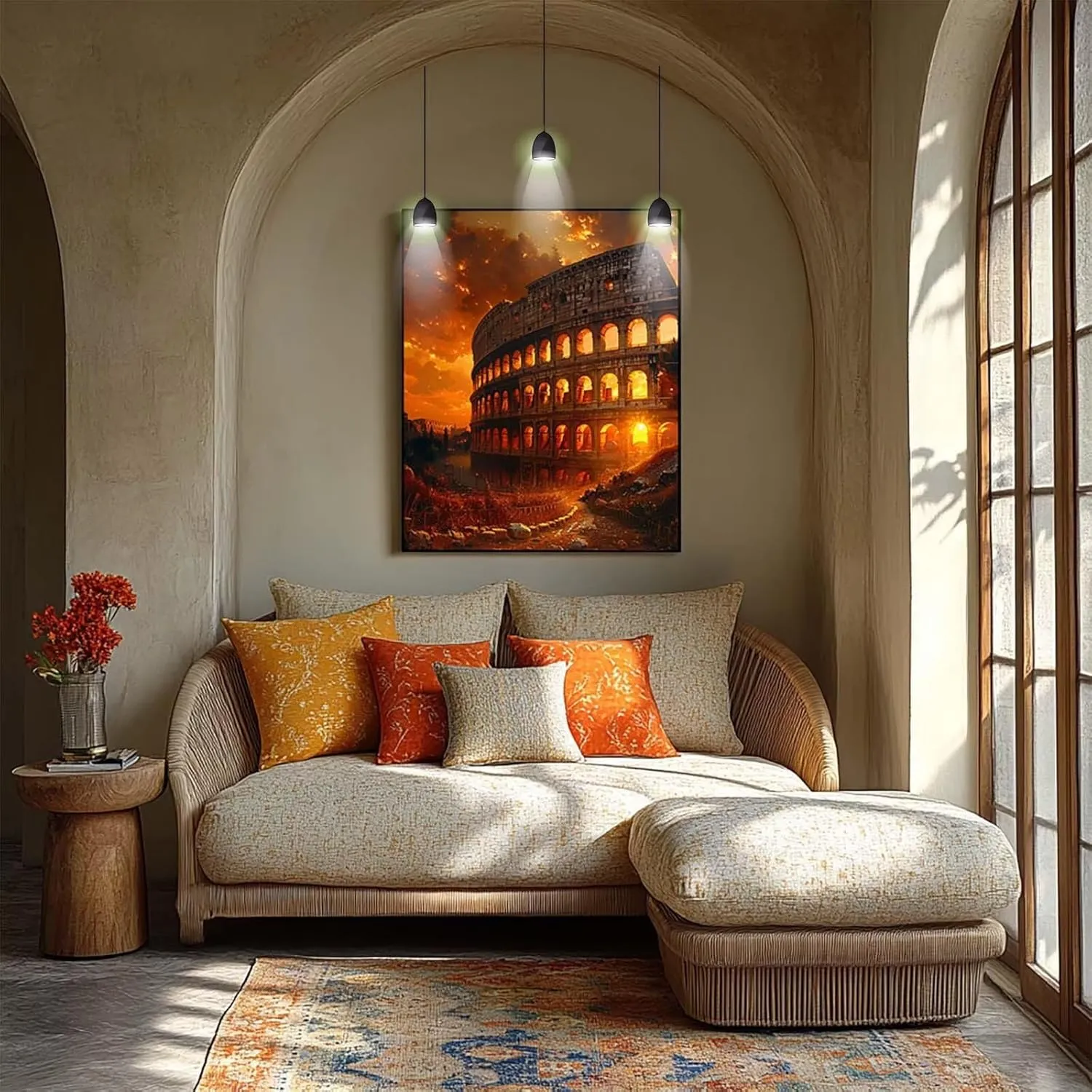 5D Dusk Diamond Art Kits for Adults Colosseum Paint by numbers Kit for Adults with Diamond, DIY Full Drill Cross Stitch Embroidery Rhinestones Arts & Crafts for Room Decor, Gifts 36x48Inch JXL1-1529