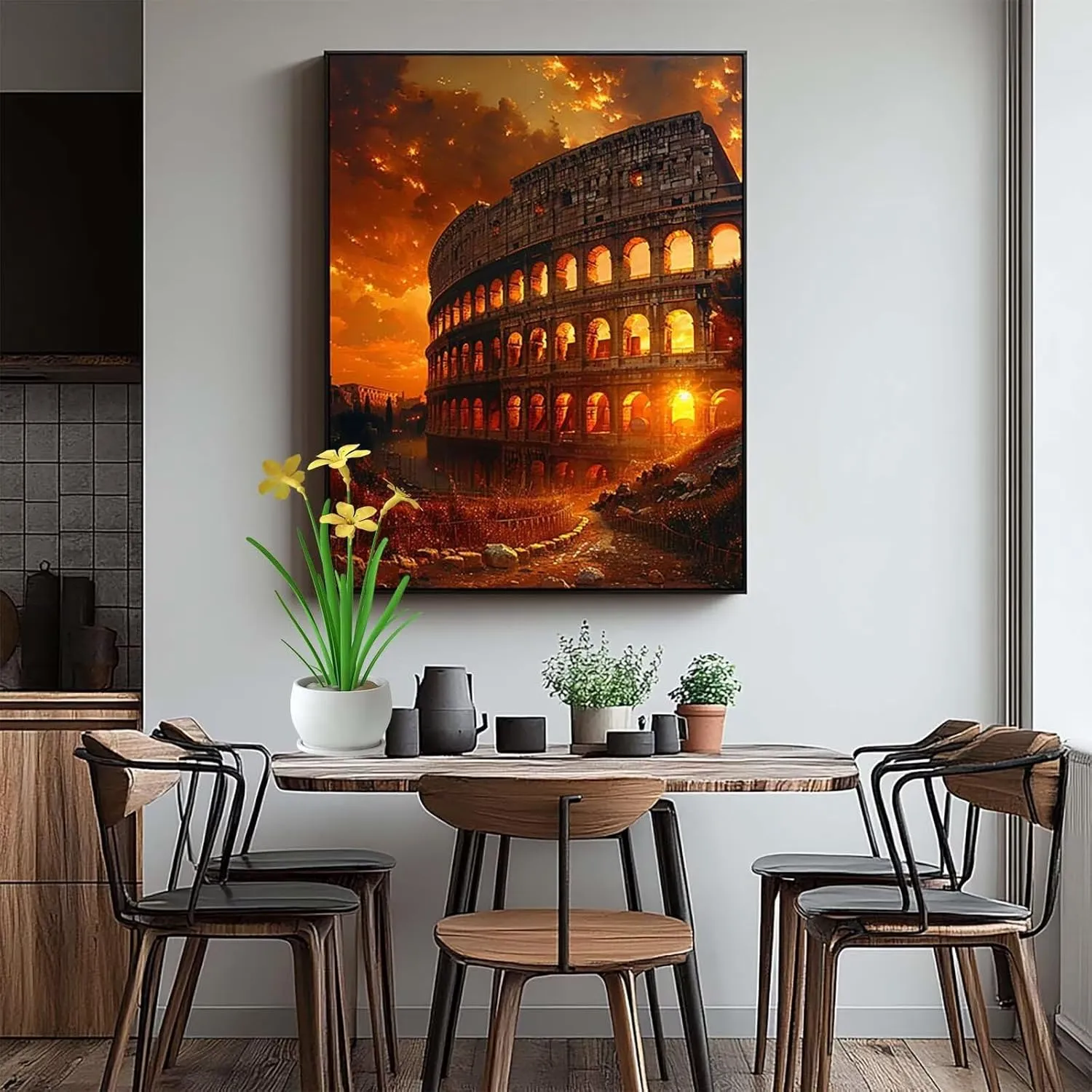 5D Dusk Diamond Art Kits for Adults Colosseum Paint by numbers Kit for Adults with Diamond, DIY Full Drill Cross Stitch Embroidery Rhinestones Arts & Crafts for Room Decor, Gifts 36x48Inch JXL1-1529