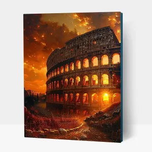 5D Dusk Diamond Art Kits for Adults Colosseum Paint by numbers Kit for Adults with Diamond, DIY Full Drill Cross Stitch Embroidery Rhinestones Arts & Crafts for Room Decor, Gifts 36x48Inch JXL1-1529