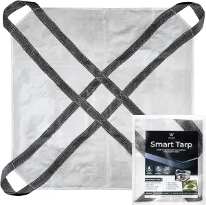 5'x5' Heavy Duty Multi-Use Tarp - Home, Garden, Construction, Camping & Trailering. Extra Strong Waterproof & UV Resistant with Handles