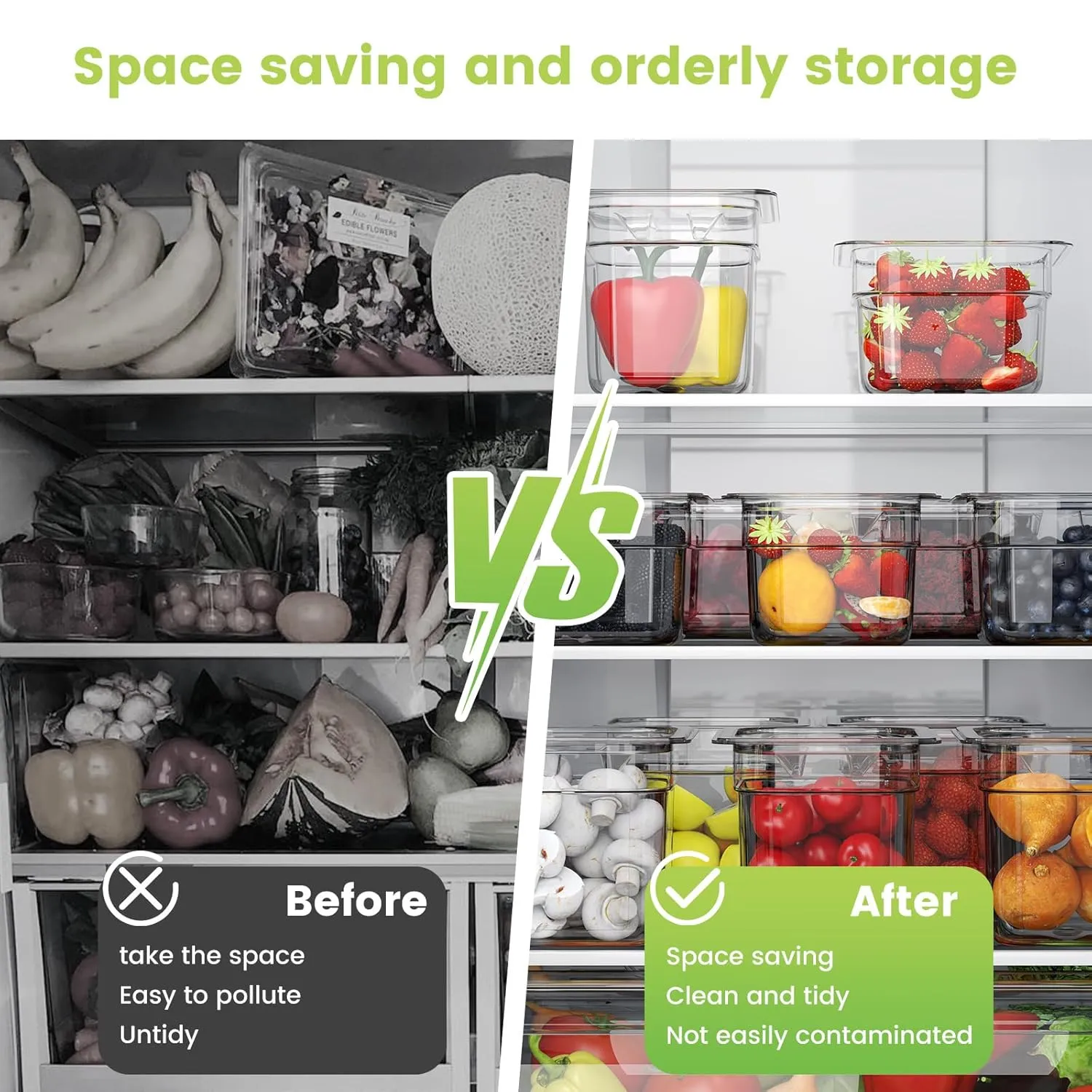 6 Pack Plastic Food Pan with Lid 1/6 Size 4 Inch Deep Restaurant Clear Food Storage Containers Polycarbonate Commercial Hotel Pans for Fruits Vegetables Beans Corns (6 PCS, 4'' Deep)