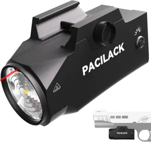 600 High Lumens Weapon Laser Light Combo Magnetic Rechargeable LED Strobe Tactical Gun Flashlights and Red Laser Pistol Light for Glock Pistol Handgun