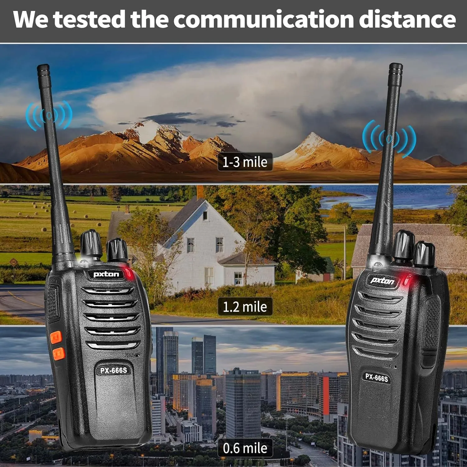 666S 10 Pack walkie talkies for Adults Long Range Rechargeable with Headphones and Li-ion Battery,Two Way Radio has VOX/Noise Reduction/TOT/Flashlight/Monitoring/Scan Function（10 Pack）