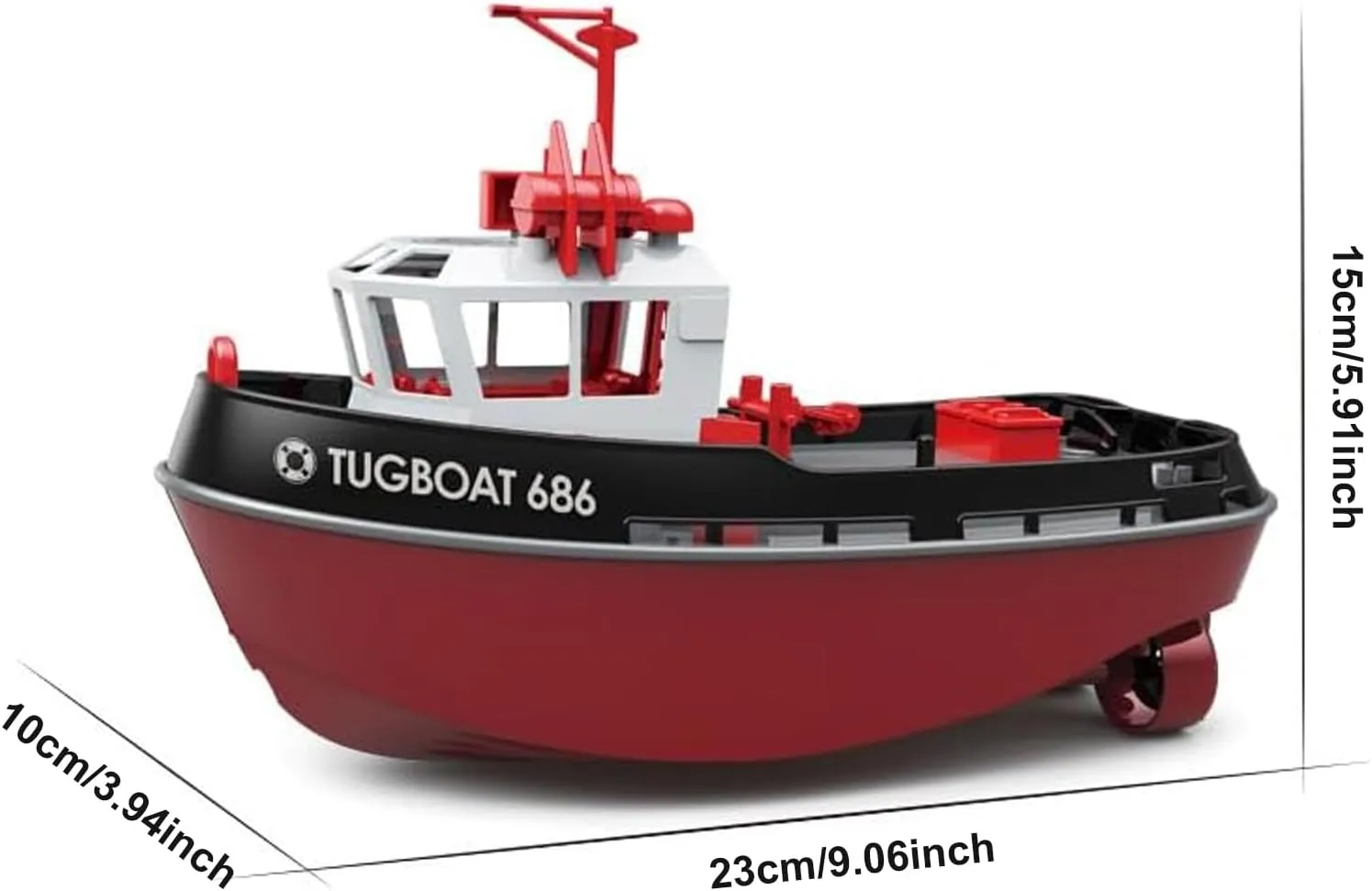 686 Rc Boat 2.4G 1/72 Powerful Dual Motor Long Range Wireless Electric Remote Control Tugboat Model Toys for Boys Gift (Orange)