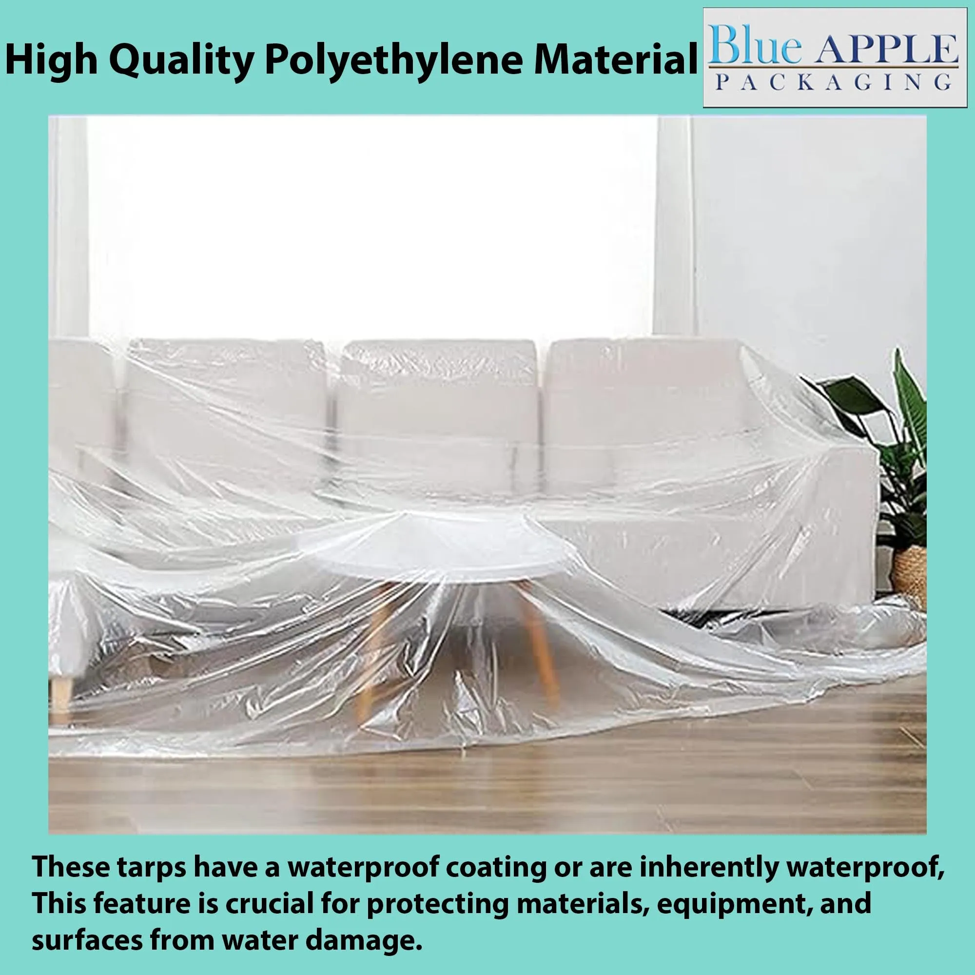 6ftX100ft Clear Poly Tarp 6 Mil Low Density LDPE 1 Roll