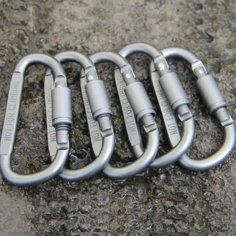 6pcs Carabiner Travel Kit Camping Equipment Aluminum Alloy Survival Gear Mountaineering Hook Camp Accessory