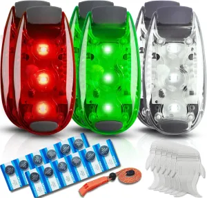 6pcs Navigation Lights for Boat Kayak, Battery Operated Safety Lights Kit for Night Kayaking, High Visibility, Boat Safety Whistle Included, 12PCS Extra Batteries