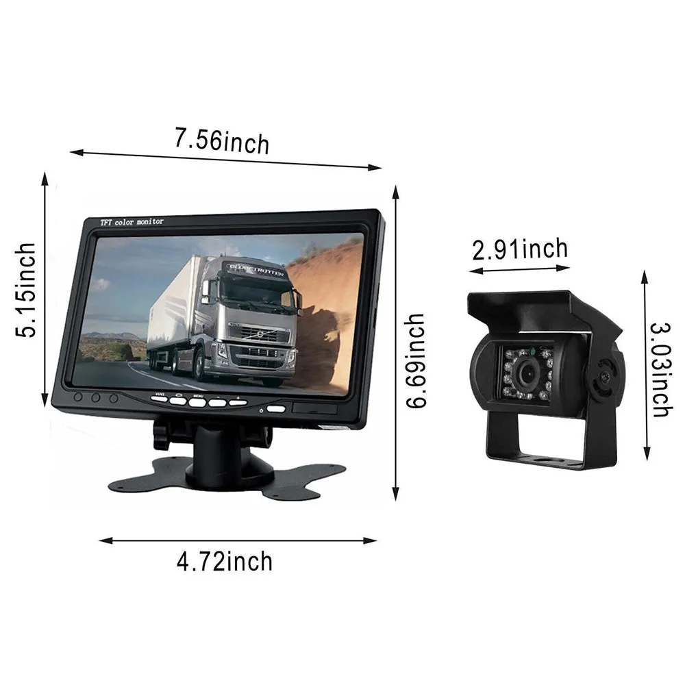 7'' Waterproof Monitor Reversing  Kit For Truck Caravan-TAS_Rural
