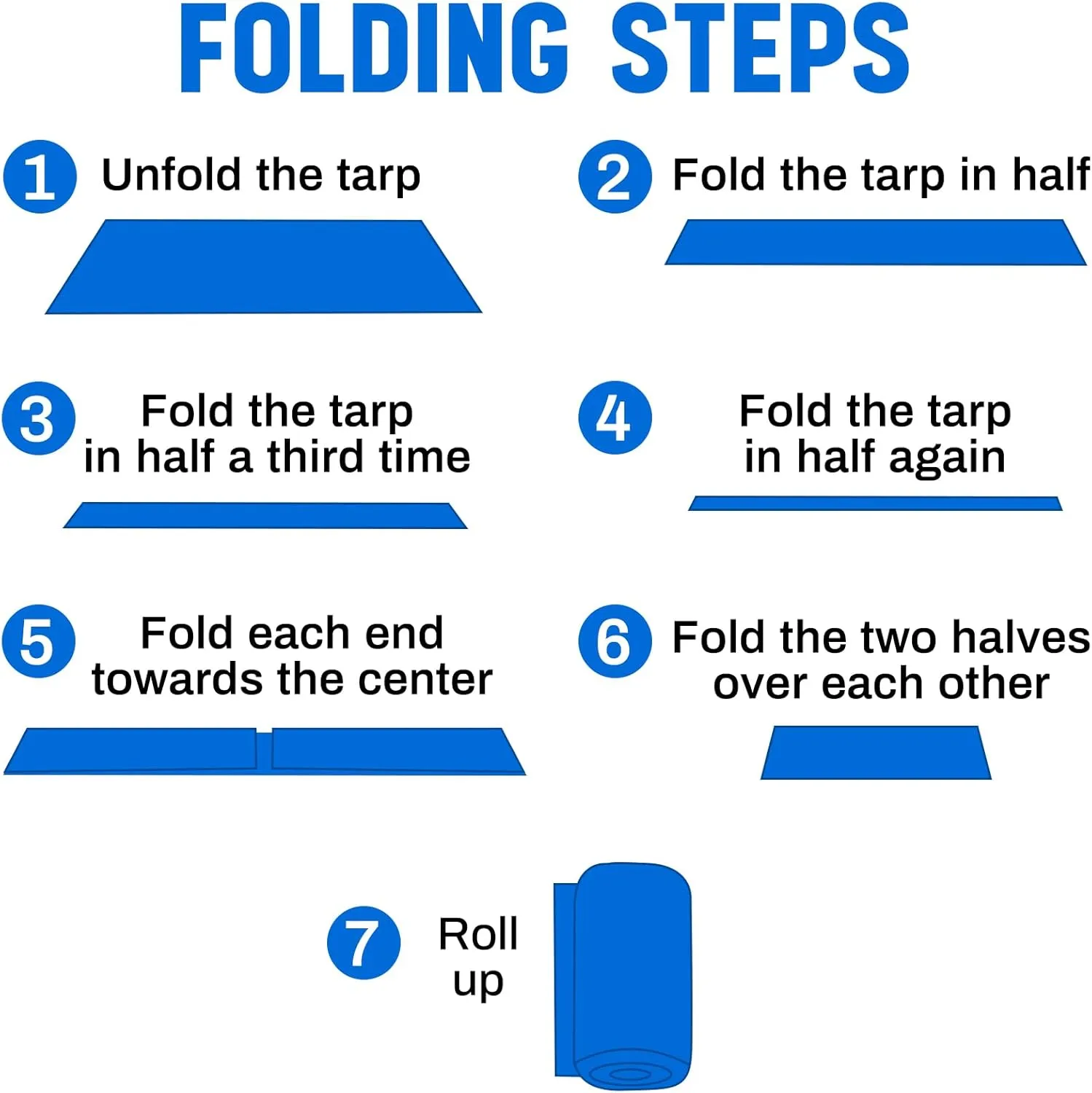 8 Pack 4 x 6 ft 5.5 Mil Small Tarps Heavy Duty Waterproof Tarp Multi Purpose Tent Cover for Home Boats Cars Camping Patio Furniture Roof Emergency Rain Protective Cover, Blue