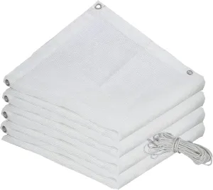 85% UV Resistant Anti-Aging White Sunblock Shade Cloth,Water and Air Permeable Mesh Tarp,Shade Netting with Grommets,Rope,Sun Shade Sail for Roof Courtyard Garden Fence (2x2m/6.6x6.6ft)