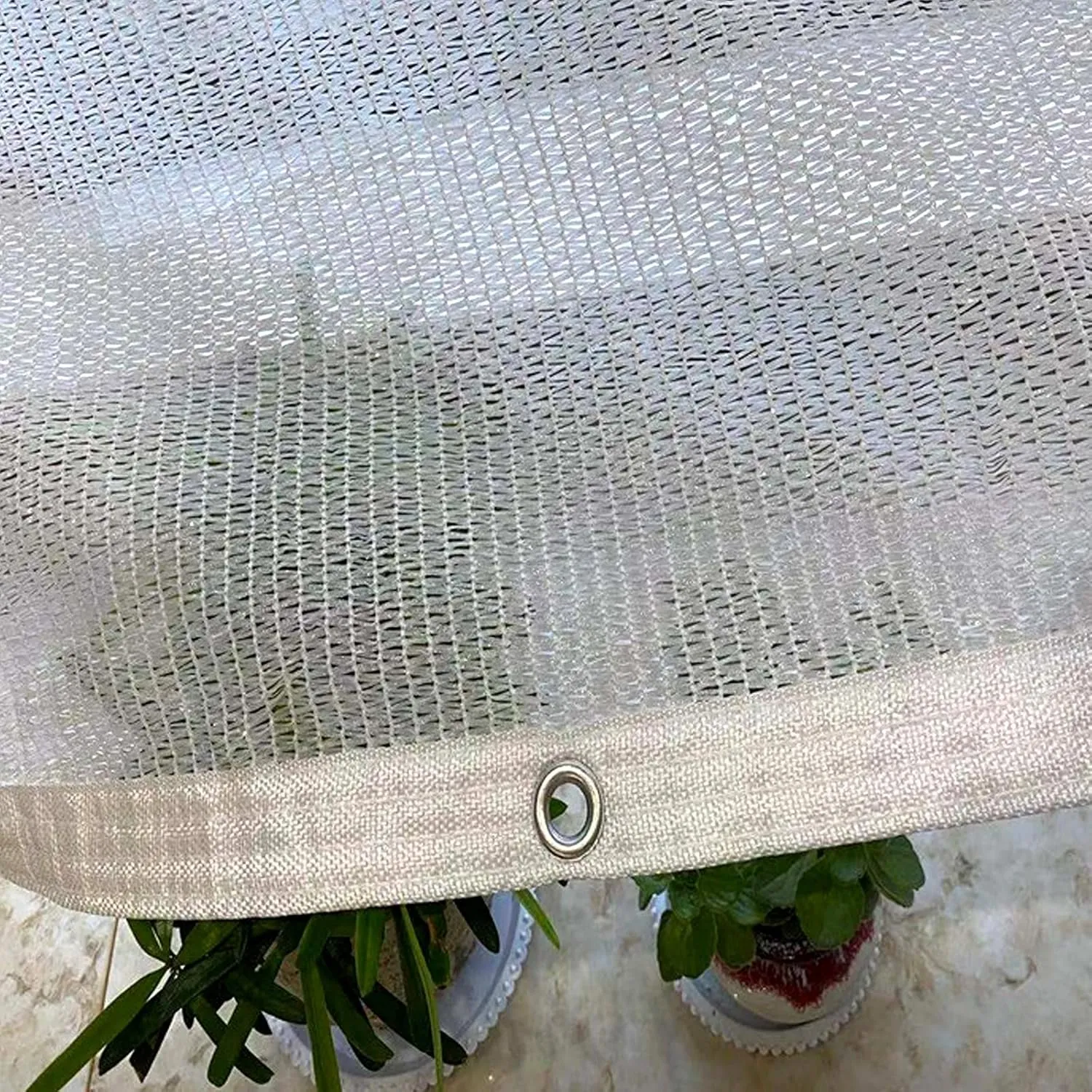 85% UV Resistant Anti-Aging White Sunblock Shade Cloth,Water and Air Permeable Mesh Tarp,Shade Netting with Grommets,Rope,Sun Shade Sail for Roof Courtyard Garden Fence (2x2m/6.6x6.6ft)