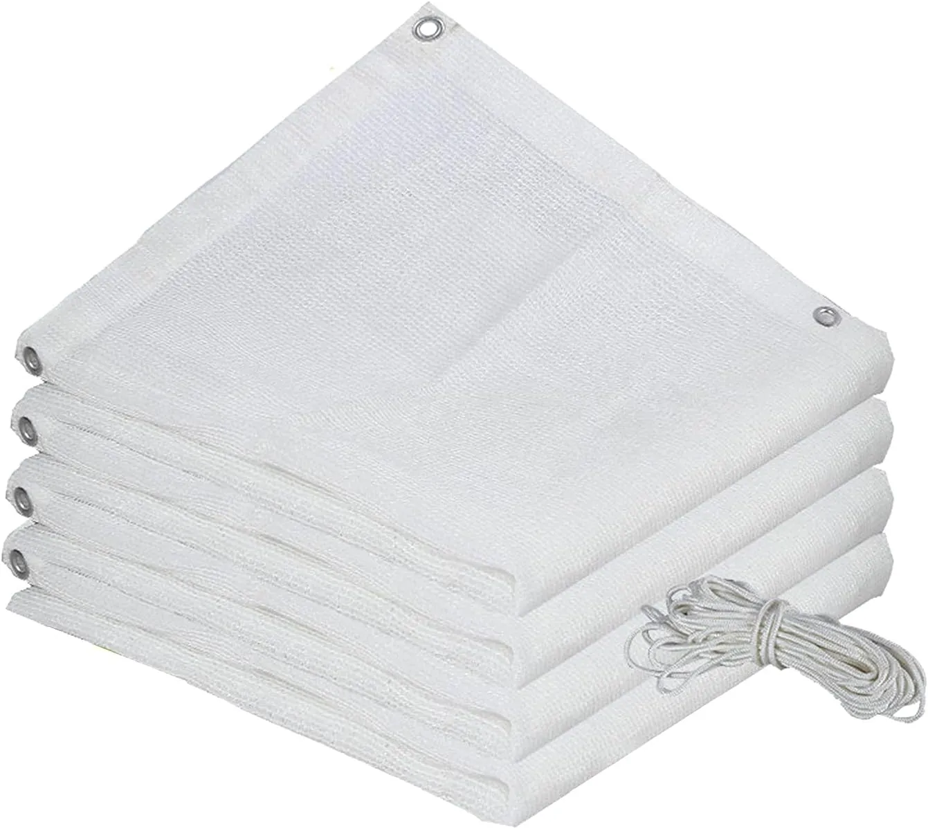 85% UV Resistant Anti-Aging White Sunblock Shade Cloth,Water and Air Permeable Mesh Tarp,Shade Netting with Grommets,Rope,Sun Shade Sail for Roof Courtyard Garden Fence (2x2m/6.6x6.6ft)
