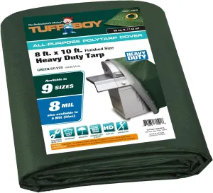 8x10 Waterproof Tarp – 8 MIL Heavy-Duty Poly Tarp Cover – Tear-Resistant, UV Resistant, Weatherproof, Multipurpose Tarpaulin for Camping, Roof, Patio, Pool, Boat, Car, Outdoor Protection