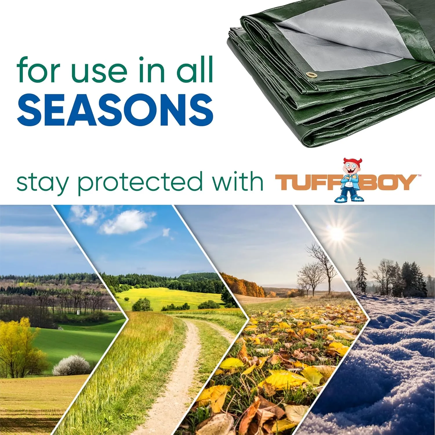 8x10 Waterproof Tarp – 8 MIL Heavy-Duty Poly Tarp Cover – Tear-Resistant, UV Resistant, Weatherproof, Multipurpose Tarpaulin for Camping, Roof, Patio, Pool, Boat, Car, Outdoor Protection