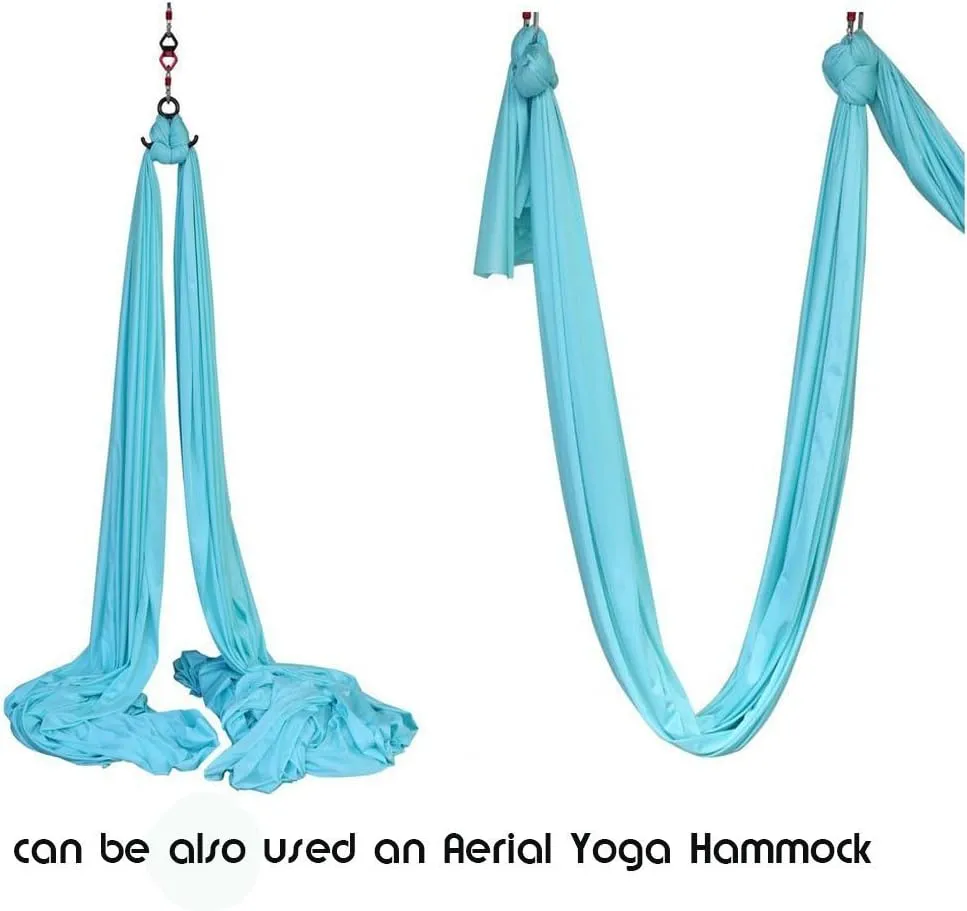 Aerial Silk 10 Yards Kit Durable Aerial Yoga Hammock with Hardware & Guide Aerial Swing for Acrobatic Flying Yoga