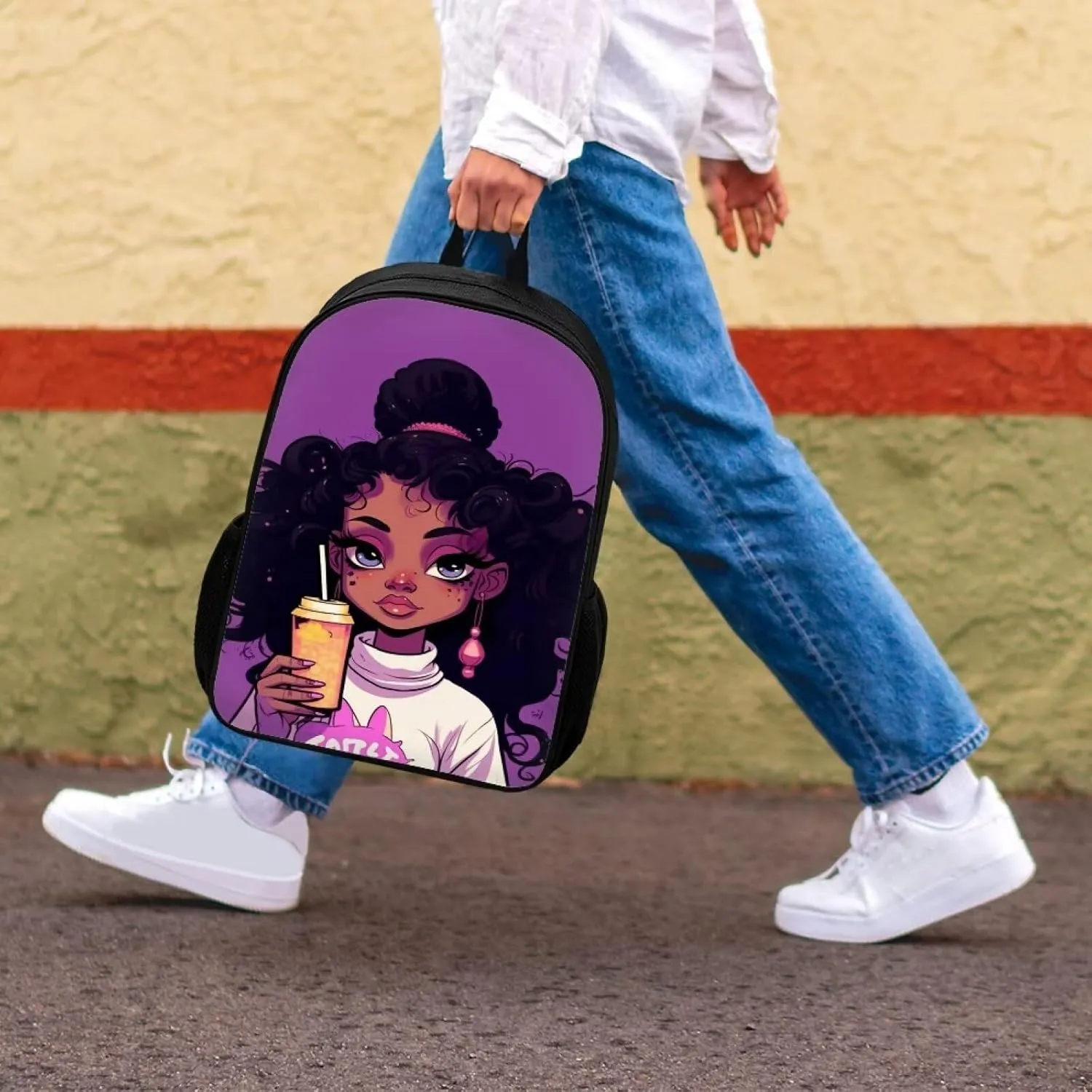African Backpack Girls 3rd Grade/4Th Grade School Bag for Kids 7-9/4-5 Years Old Black Children Bookbag Elementary/Kindergarten Back Pack