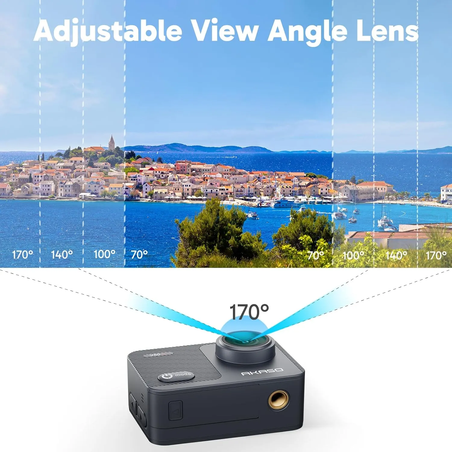 AKASO V50X Native 4K30fps WiFi Action Camera with EIS Touch Screen 4X Zoom 131 feet Waterproof Camera Support External Mic Remote Control with Helmet Accessories (with 64GB MicroSD Card)