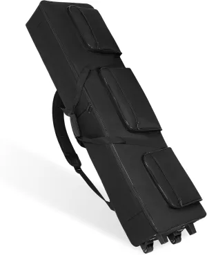 AKOZLIN Rolling 88 Keys Electric Piano Keyboard Gig Bag with Wheels and Adjustable Straps for Slim 88 Key Keyboard Accessaries,Interior 54"X14.2"X6.3"