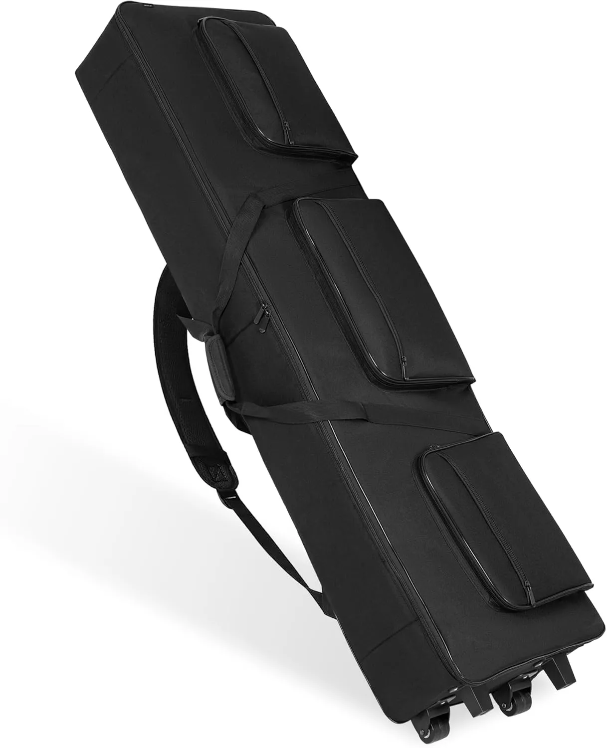 AKOZLIN Rolling 88 Keys Electric Piano Keyboard Gig Bag with Wheels and Adjustable Straps for Slim 88 Key Keyboard Accessaries,Interior 54"X14.2"X6.3"