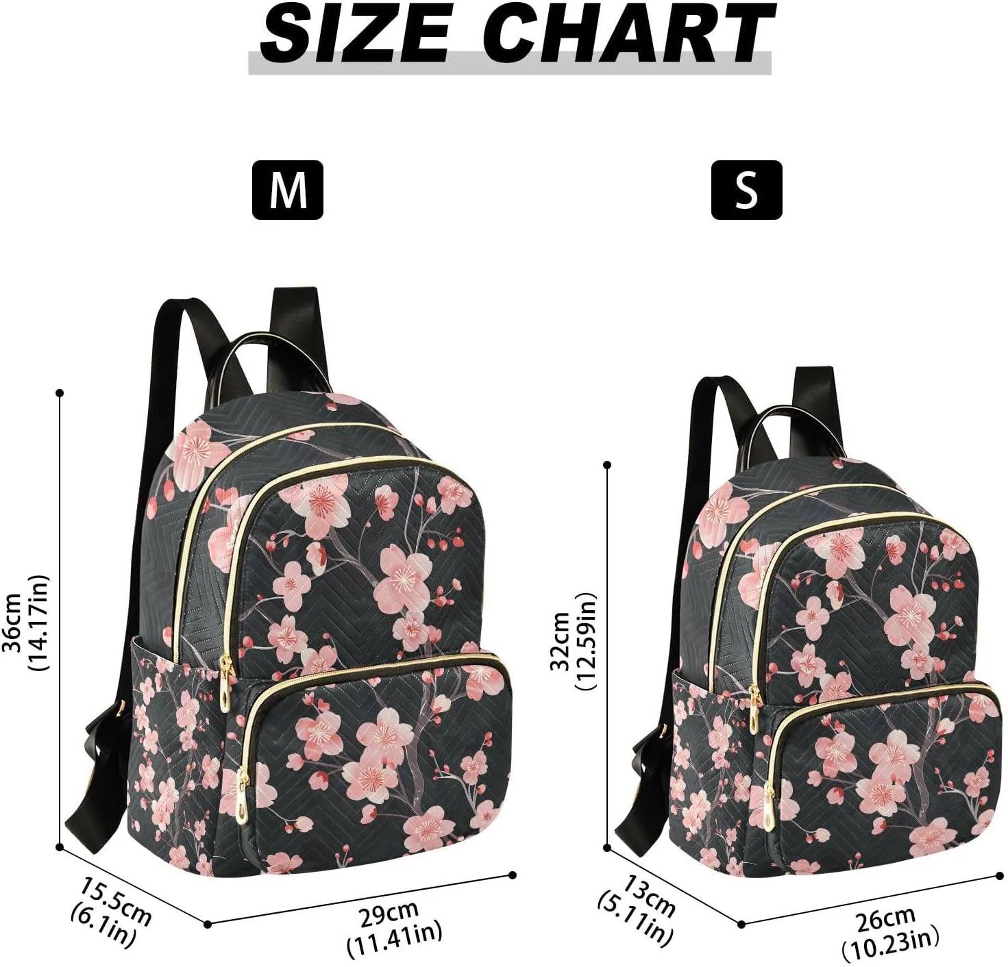 ALAZA Japanese Style Pink Cherry Blossoms Mini Backpack Purse for Women Travel Bag Lightweight Shoulder Bag Fashion Daypack