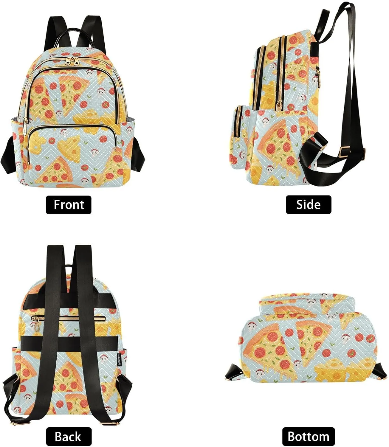 ALAZA Mini Backpack for Women Pizza Cheese Pattern Travel Backpack Purse for Ladies Handbag Shoulder Bag Casual Daypack, M