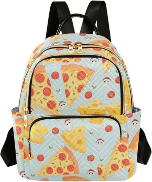 ALAZA Mini Backpack for Women Pizza Cheese Pattern Travel Backpack Purse for Ladies Handbag Shoulder Bag Casual Daypack, M