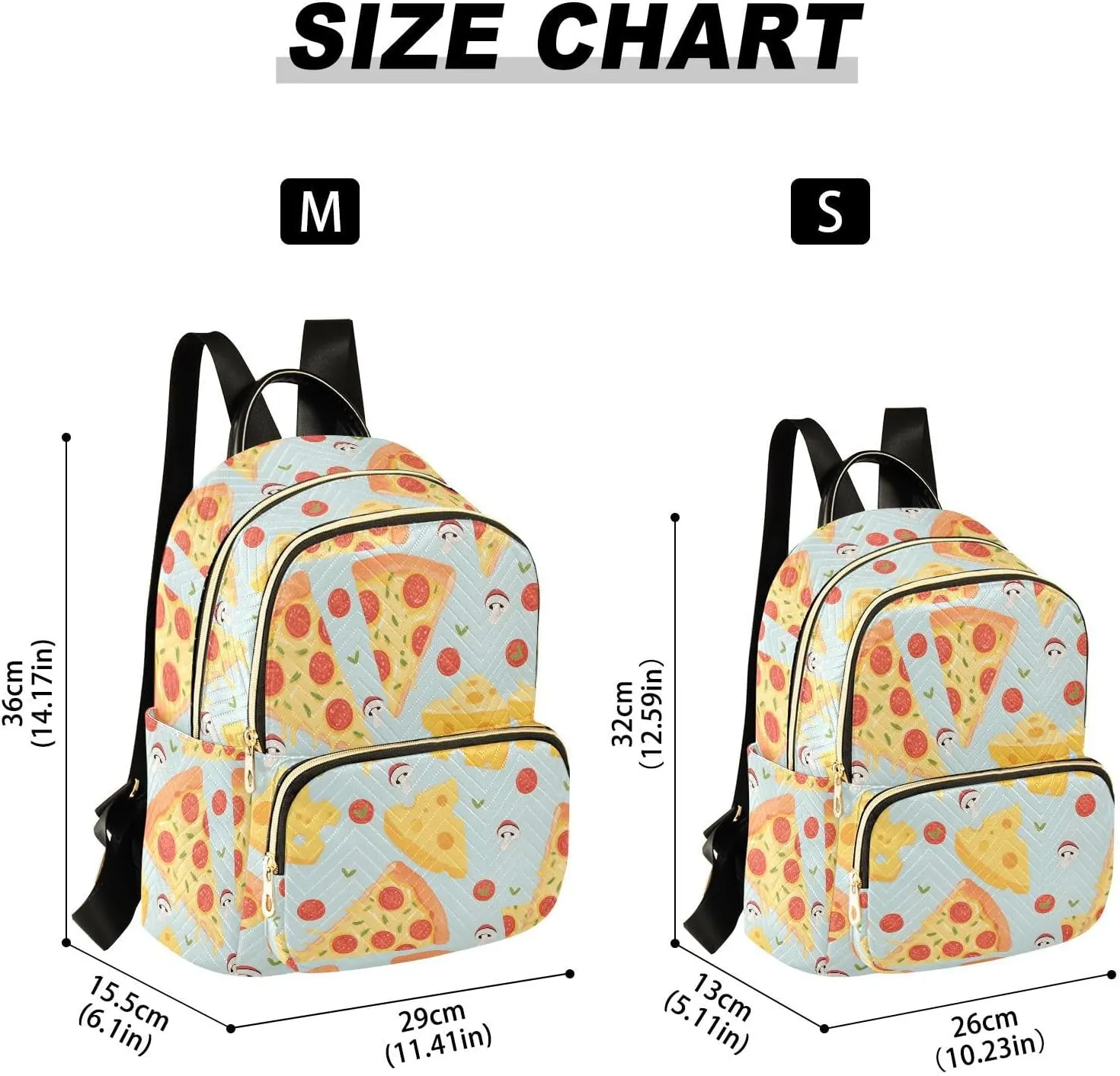 ALAZA Mini Backpack for Women Pizza Cheese Pattern Travel Backpack Purse for Ladies Handbag Shoulder Bag Casual Daypack, M