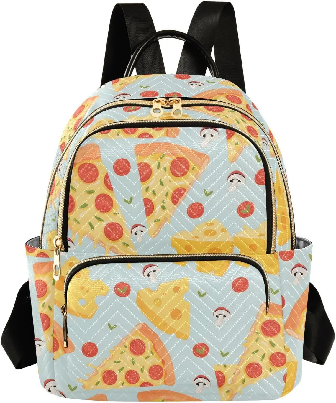 ALAZA Mini Backpack for Women Pizza Cheese Pattern Travel Backpack Purse for Ladies Handbag Shoulder Bag Casual Daypack, M