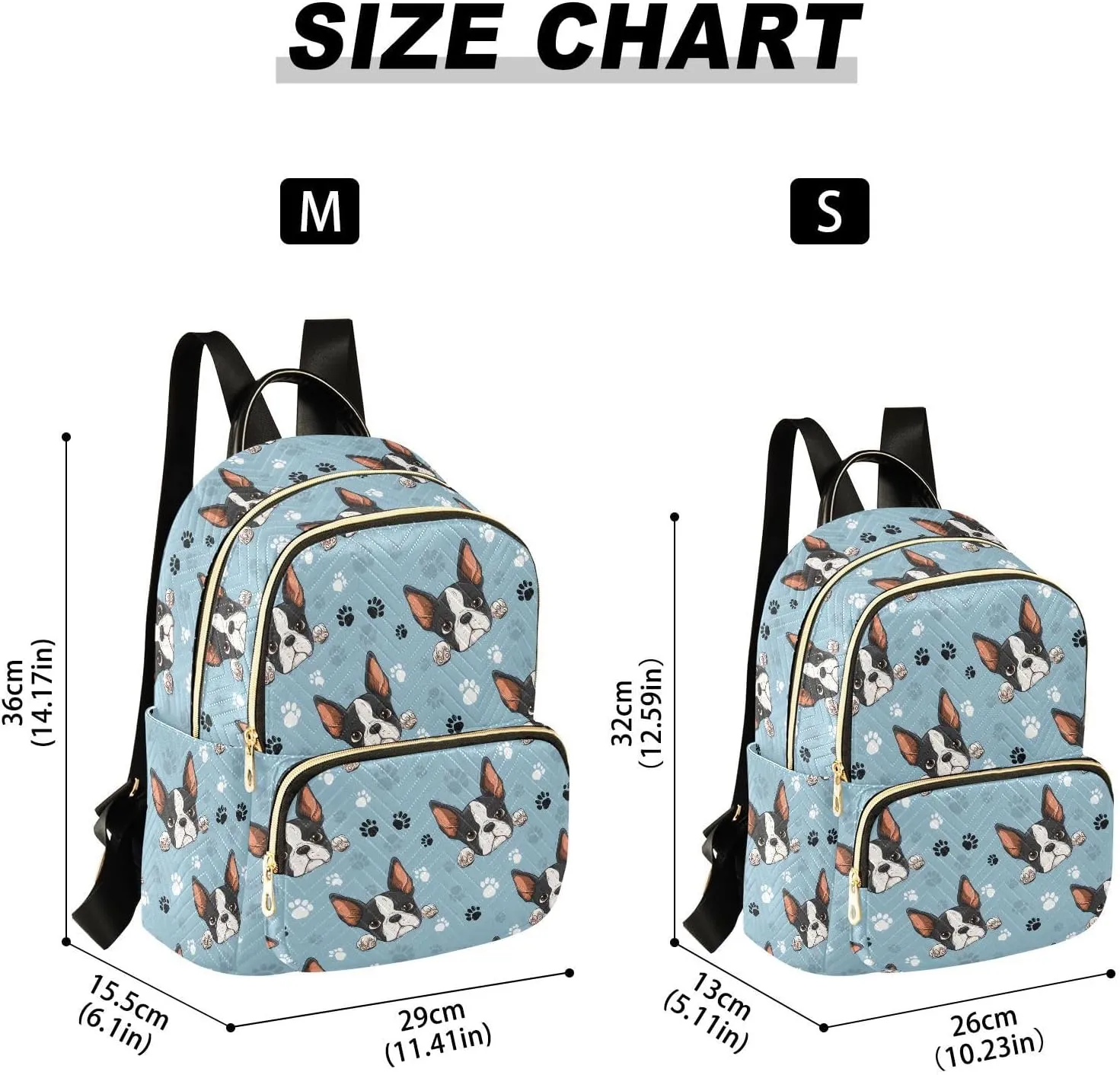 ALAZA Mini Backpack for Women Puppy Head Paw Footprint Travel Backpack Purse for Ladies Handbag Shoulder Bag Casual Daypack, M