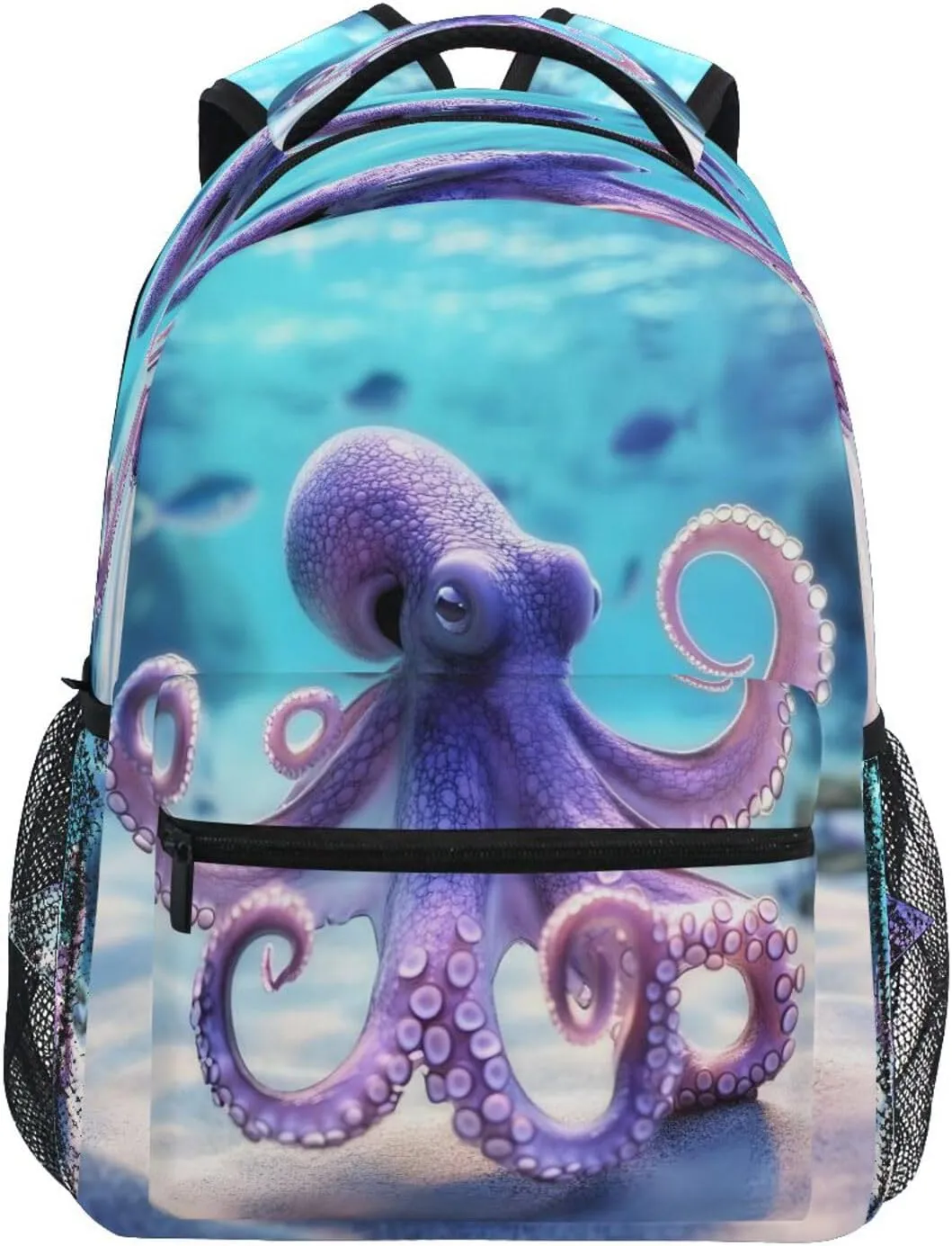 ALAZA Purple Octopus Ocean Kids School Backpack for Boys Girls Teens Bookbag Travel Daypack Bag 16 inch