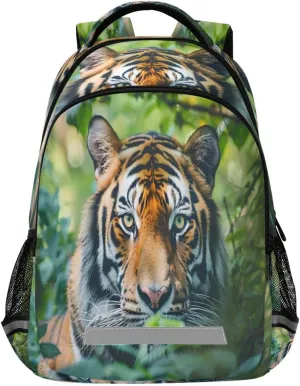 ALAZA Tiger in Jungle School Backpack for Girls & Boys, Kids Laptop Bookbag with Reflective Strip 17in