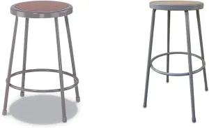 Alera 24 in. & 30 in. Seat Height Backless Industrial Metal Shop Stools - Brown