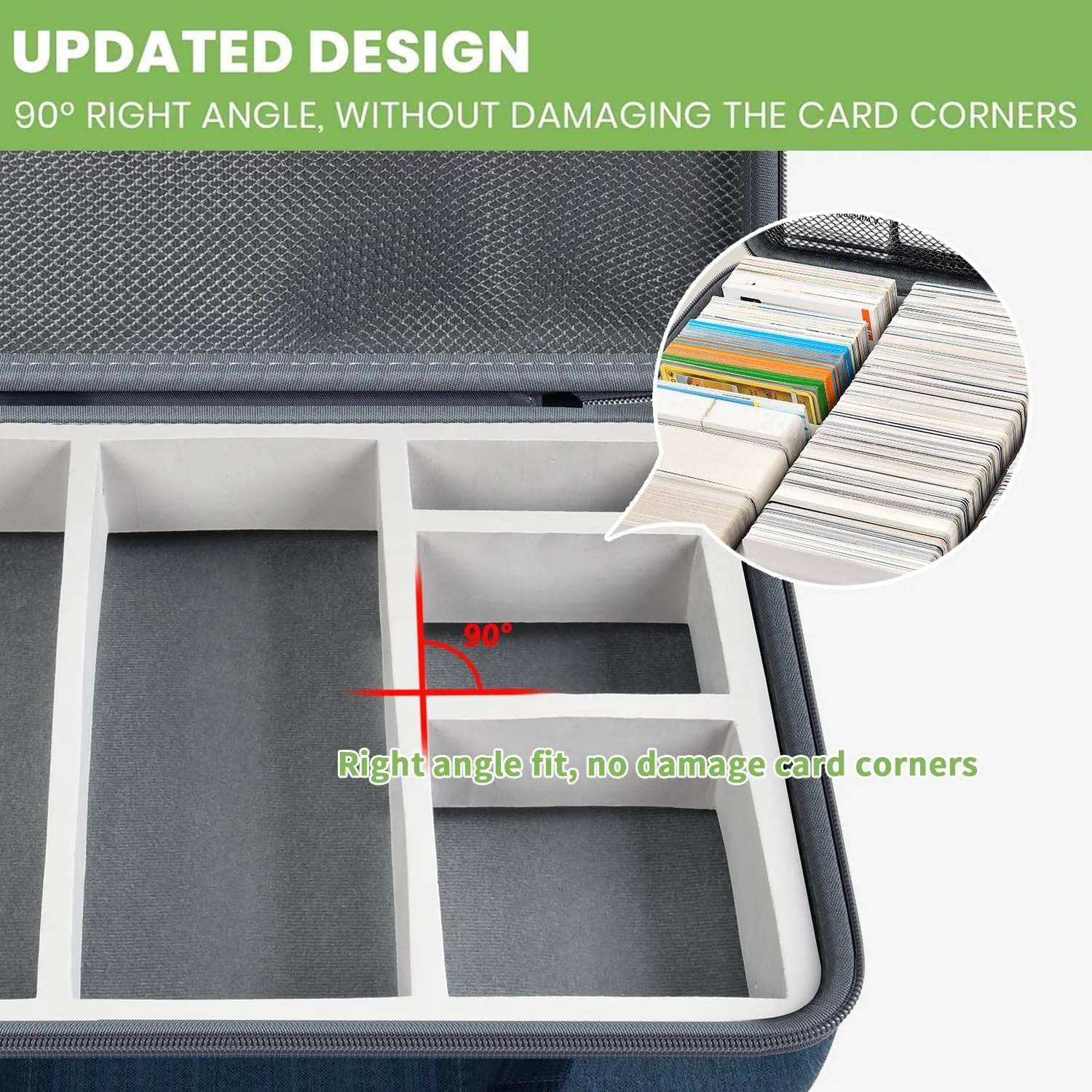 ALKOO Trading Card Case, 2000  Card Deck Box for MTG Commander, for YuGiOh, for Magic The Gathering, for Cards Against Humanity, Football Baseball Sports Collectible Cards Holder (Blue)