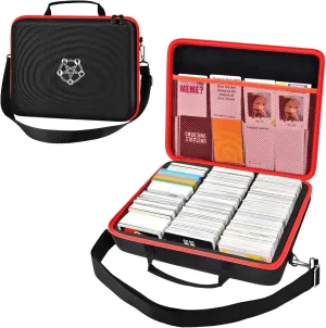 ALKOO Trading Card Case, 2000  Card Deck Box for MTG Commander, for YuGiOh, for Magic The Gathering, for Cards Against Humanity, Football Baseball Sports Collectible Cards Holder (Red)