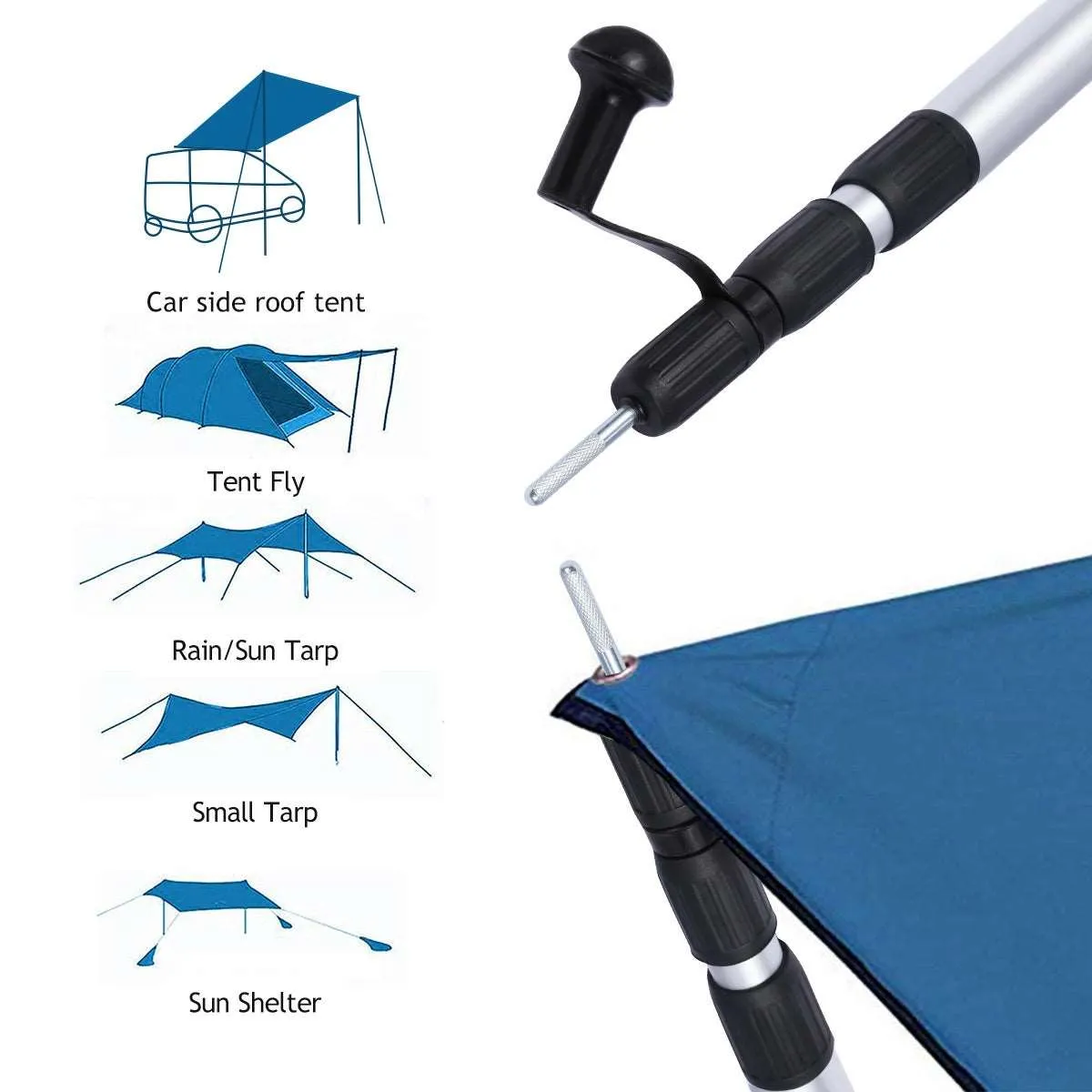 Aluminum Adjustable Telescoping Tarp Poles From Redcamp