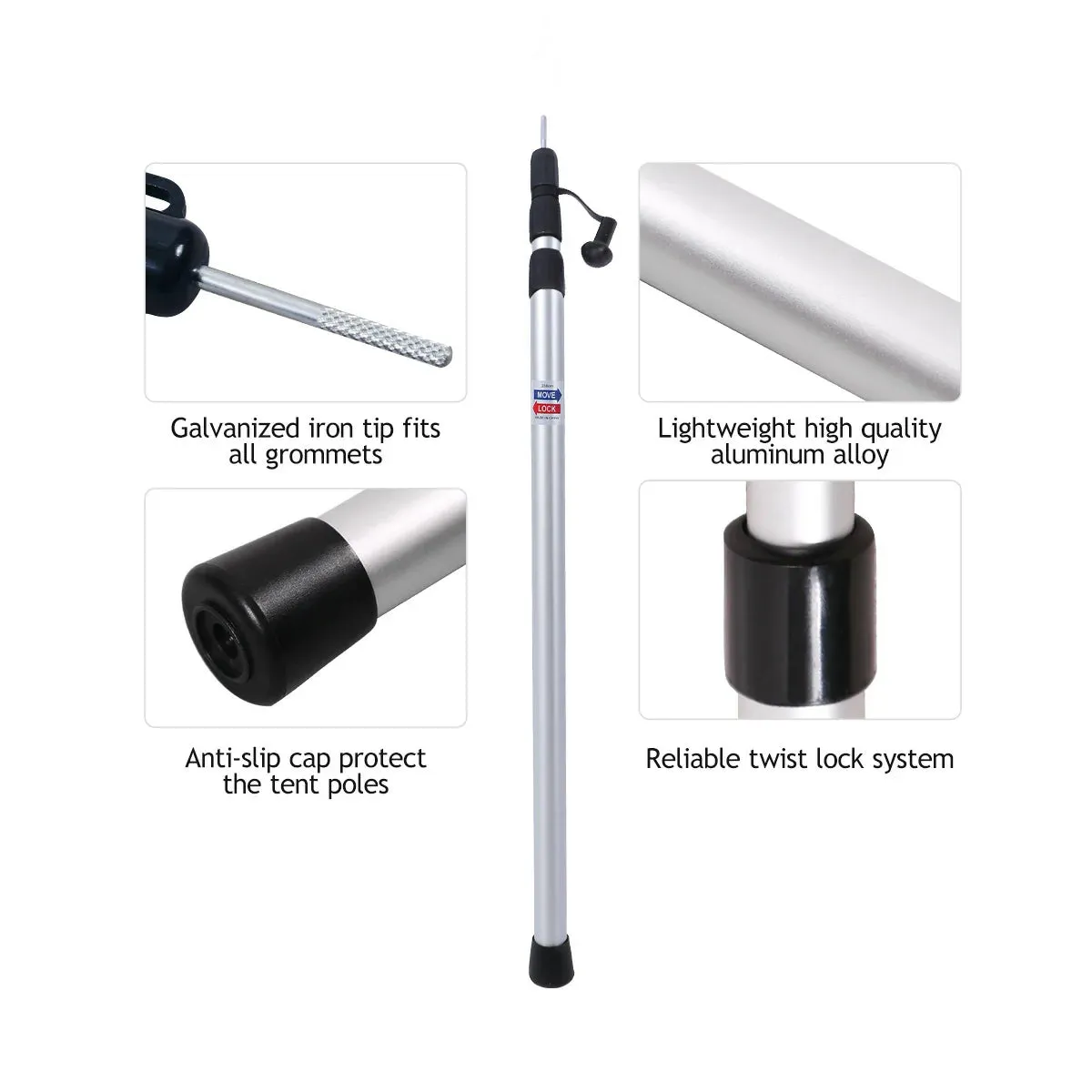Aluminum Adjustable Telescoping Tarp Poles From Redcamp
